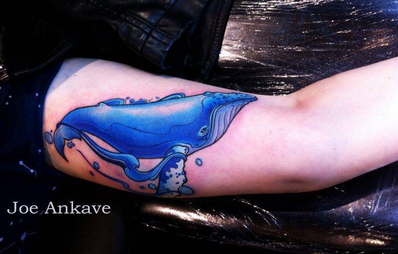 קעקוע לוויתן כחול